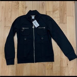 SASTA Black zip up Sweater with Pockets